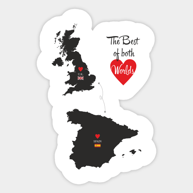 The Best of both Worlds - United Kingdom - Spain Sticker by YooY Studio